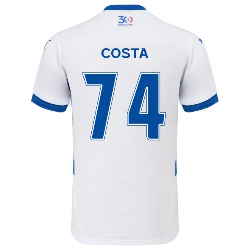 Danxen Herren Bruno Costa #74 Weiß Königsblau Auswärtstrikot Trikot 2025/26 T-Shirt