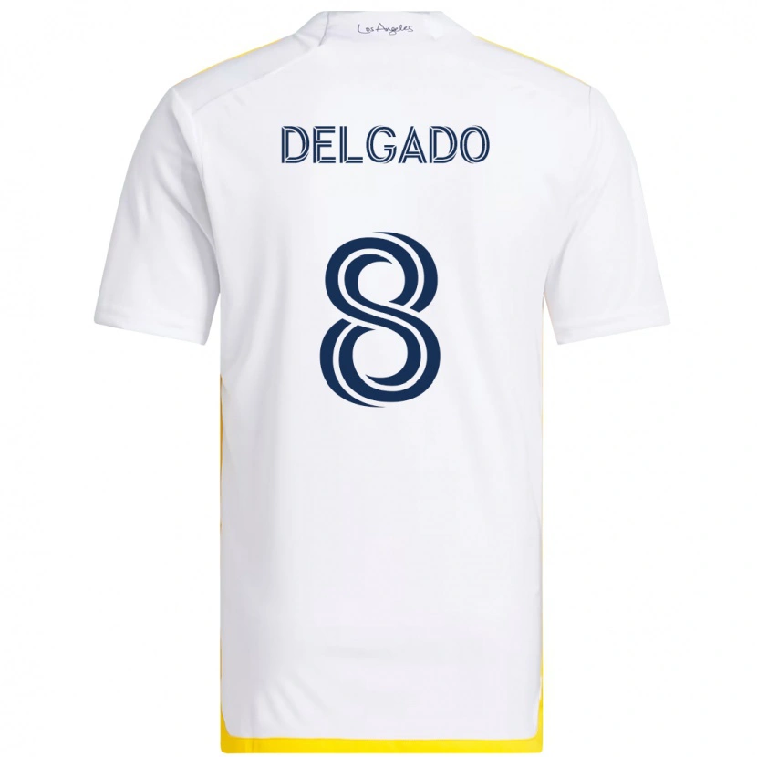Danxen Damen Mark Delgado #8 Weiß Gelb Heimtrikot Trikot 2025/26 T-Shirt