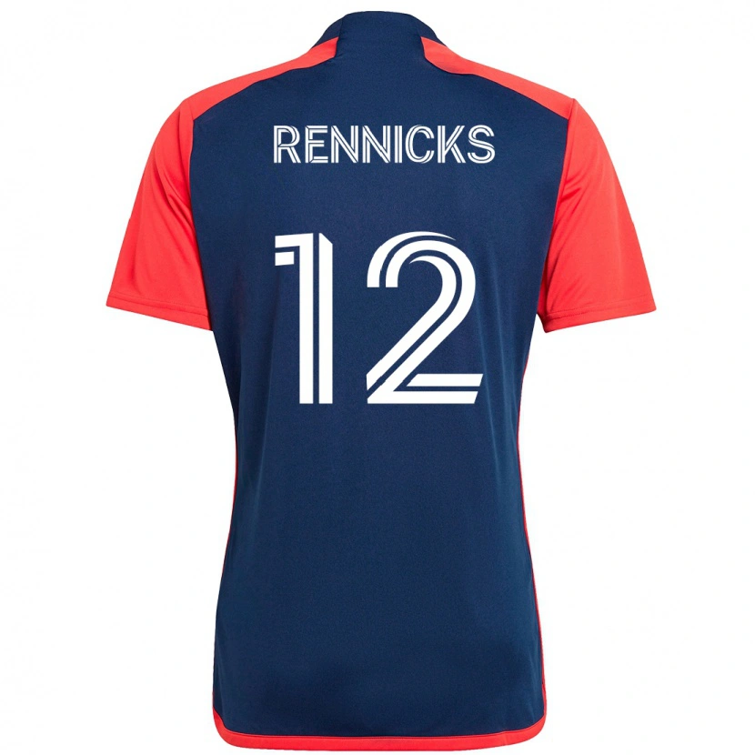 Danxen Damen Justin Rennicks #12 Blau Rot Heimtrikot Trikot 2025/26 T-Shirt