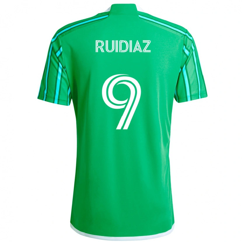 Danxen Damen Raúl Ruidíaz #9 Grün Weiß Heimtrikot Trikot 2025/26 T-Shirt