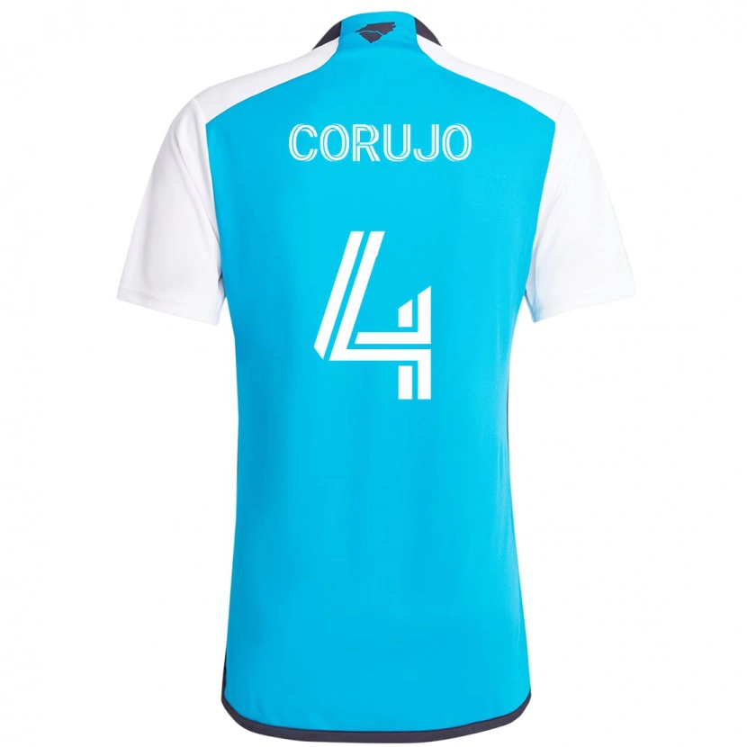Danxen Damen Guzmán Corujo #4 Himmelblau Weiß Heimtrikot Trikot 2025/26 T-Shirt