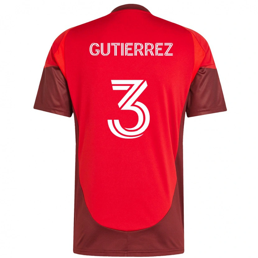 Danxen Damen Cristián Gutiérrez #3 Rot Weiß Heimtrikot Trikot 2025/26 T-Shirt