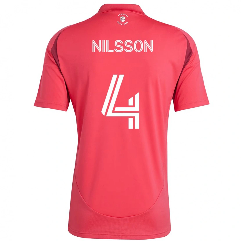 Danxen Damen Joakim Nilsson #4 Magenta Weiß Heimtrikot Trikot 2025/26 T-Shirt