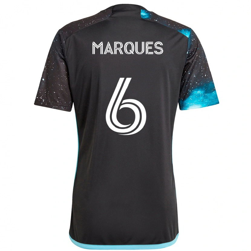 Danxen Damen Mikael Marqués #6 Schwarz Blau Heimtrikot Trikot 2025/26 T-Shirt
