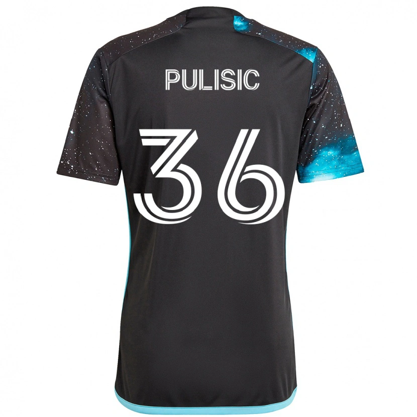Danxen Damen Will Pulisic #36 Schwarz Blau Heimtrikot Trikot 2025/26 T-Shirt
