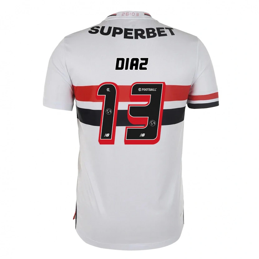 Danxen Damen Enzo Díaz #13 Rot Schwarz Weiß Heimtrikot Trikot 2025/26 T-Shirt