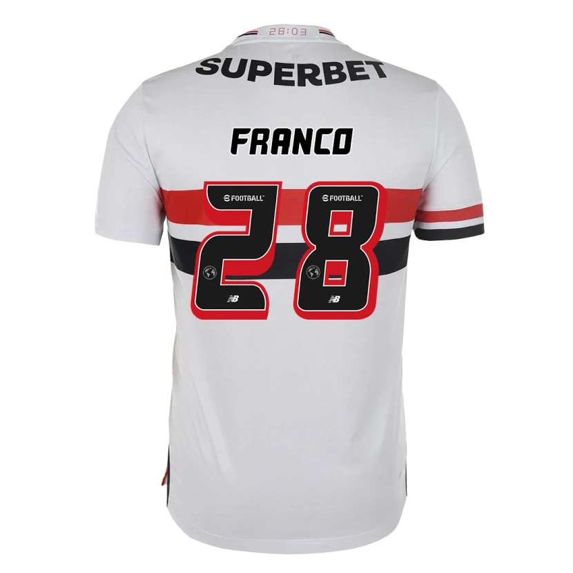 Danxen Damen Alan Franco #28 Rot Schwarz Weiß Heimtrikot Trikot 2025/26 T-Shirt