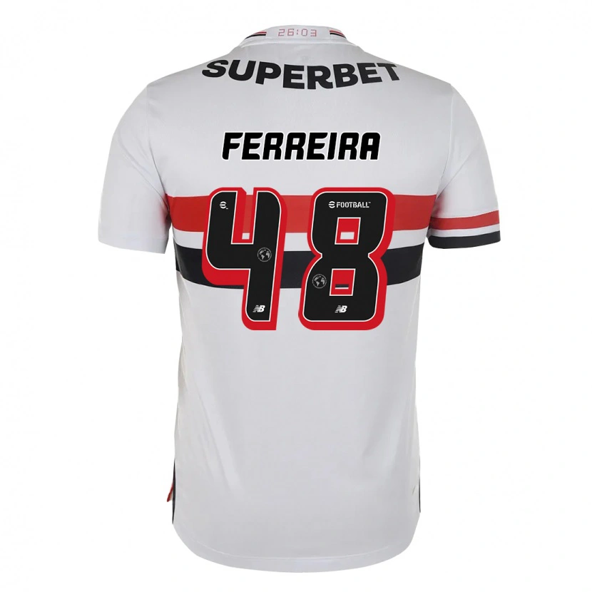 Danxen Damen Lucas Ferreira #48 Rot Schwarz Weiß Heimtrikot Trikot 2025/26 T-Shirt
