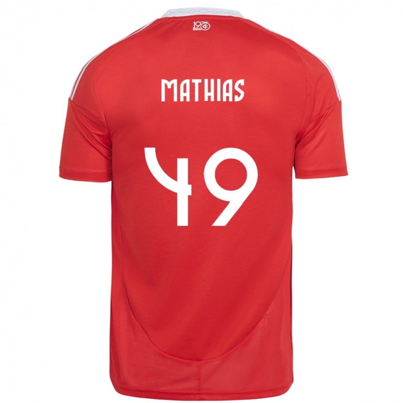 Danxen Damen Ricardo Mathias #49 Rot Weiß Heimtrikot Trikot 2025/26 T-Shirt