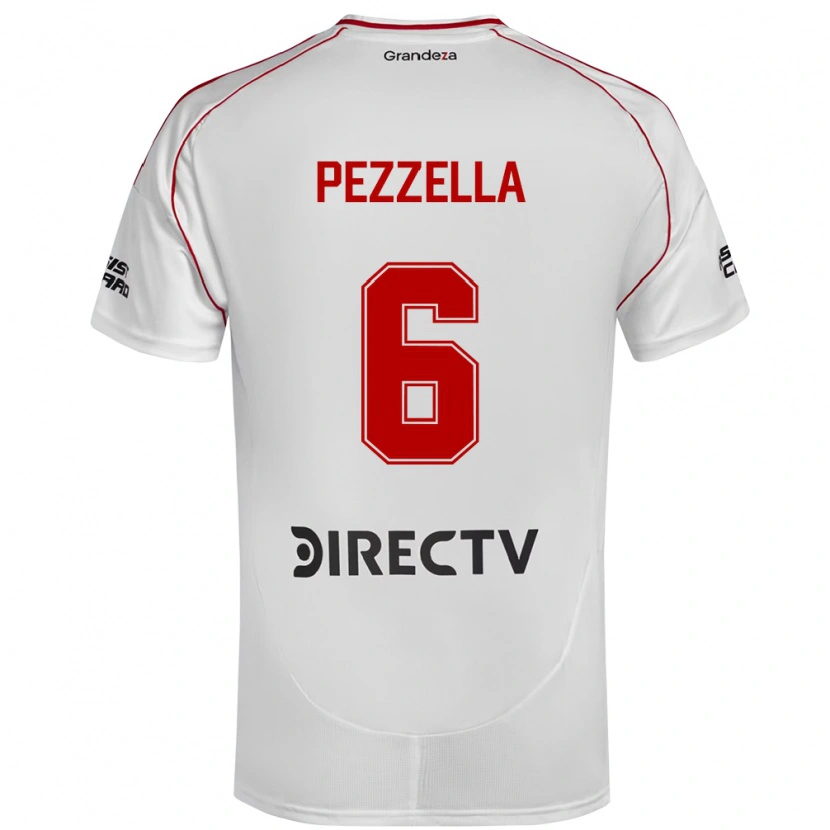 Danxen Damen Germán Pezzella #6 Weiß Rot Heimtrikot Trikot 2025/26 T-Shirt