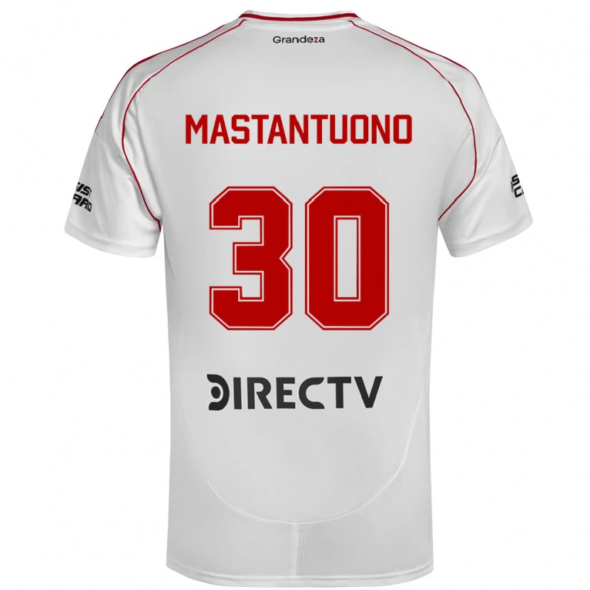 Danxen Damen Franco Mastantuono #30 Weiß Rot Heimtrikot Trikot 2025/26 T-Shirt