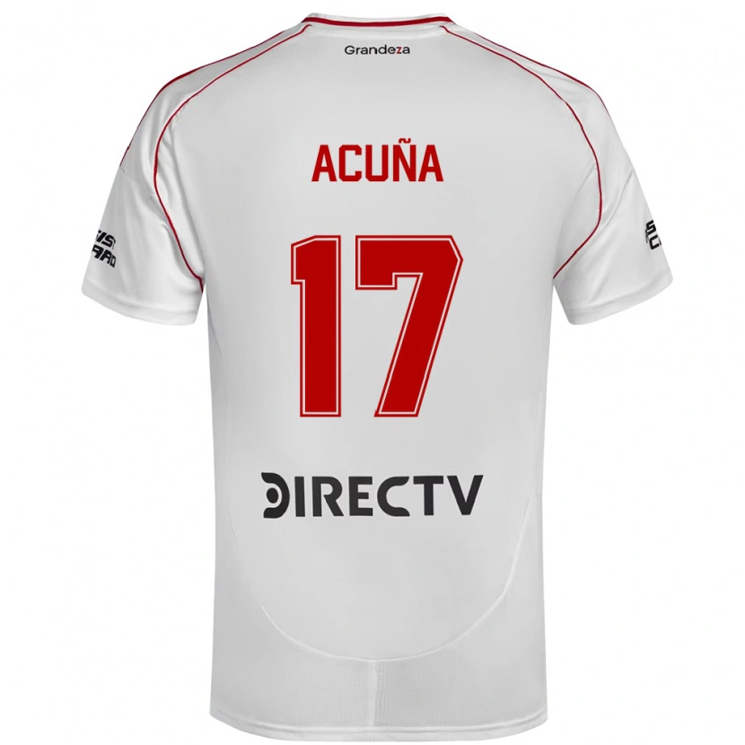 Danxen Damen Ayelén Acuña #17 Weiß Rot Heimtrikot Trikot 2025/26 T-Shirt