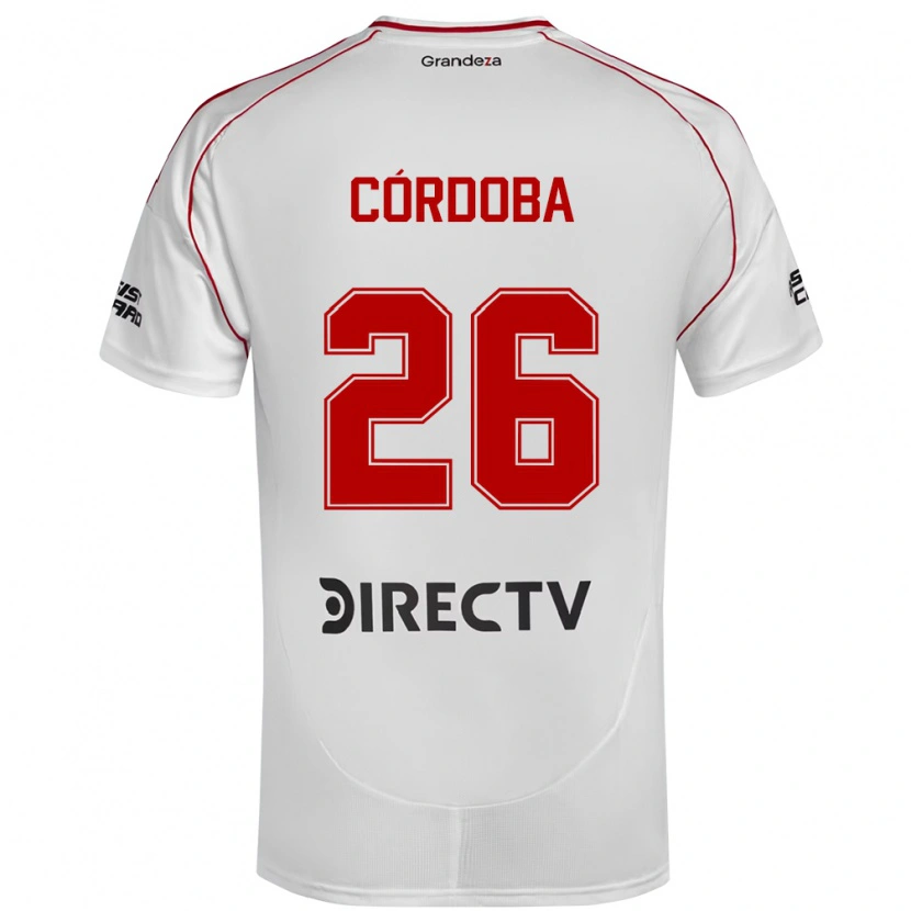 Danxen Damen Sol Córdoba #26 Weiß Rot Heimtrikot Trikot 2025/26 T-Shirt