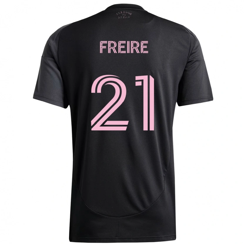 Danxen Damen Nicolas Freire #21 Schwarz Rosa Auswärtstrikot Trikot 2025/26 T-Shirt
