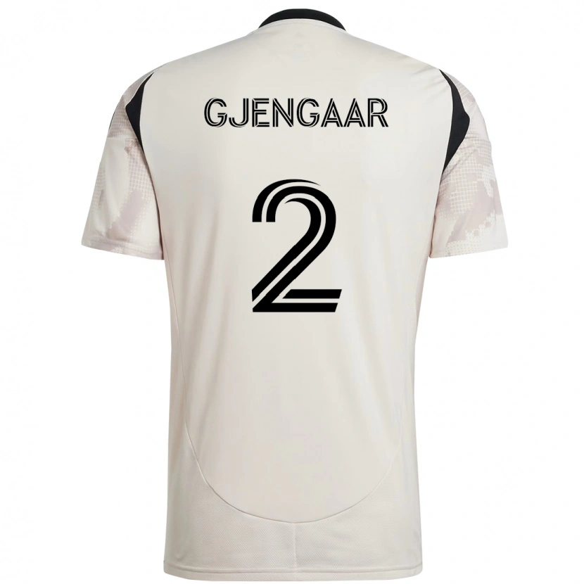 Danxen Damen Dennis Gjengaar #2 Beige Schwarz Auswärtstrikot Trikot 2025/26 T-Shirt