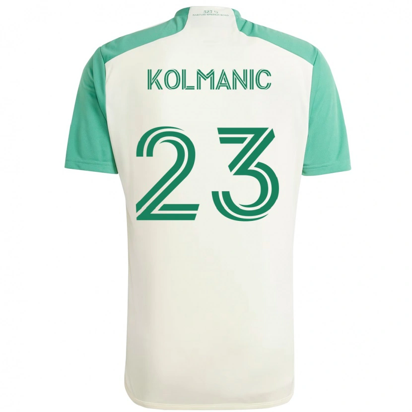 Danxen Damen Žan Kolmanič #23 Weiß Grün Auswärtstrikot Trikot 2025/26 T-Shirt