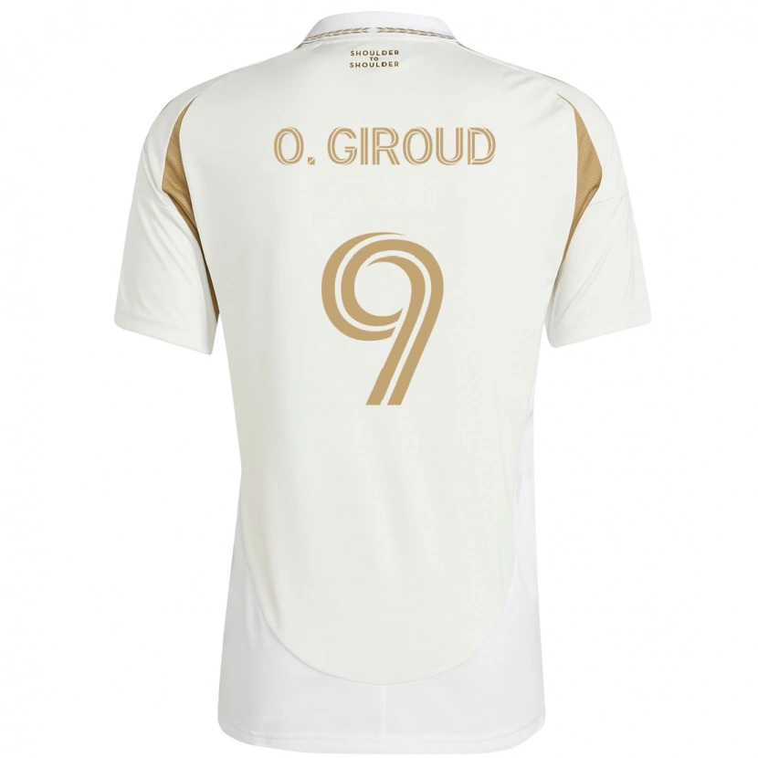 Danxen Damen Olivier Giroud #9 Weiß Braun Auswärtstrikot Trikot 2025/26 T-Shirt