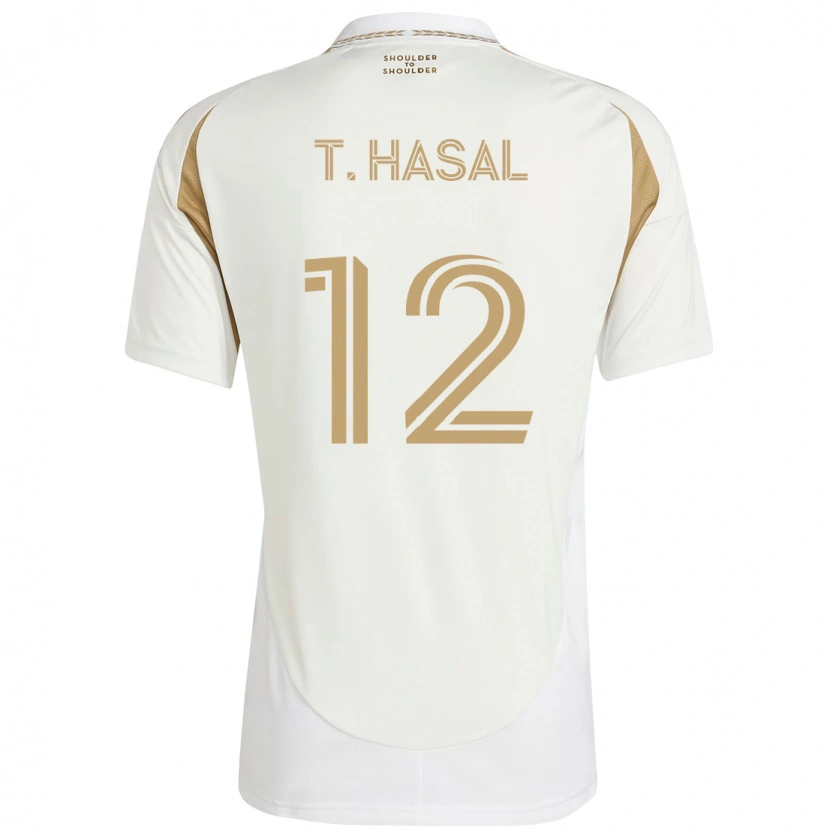 Danxen Damen Thomas Hasal #12 Weiß Braun Auswärtstrikot Trikot 2025/26 T-Shirt