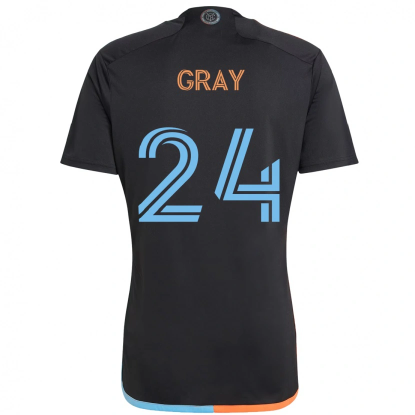 Danxen Damen Tayvon Gray #24 Schwarz Blau Orange Auswärtstrikot Trikot 2025/26 T-Shirt
