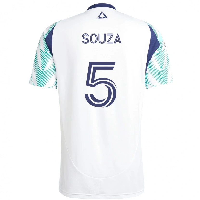 Danxen Damen Victor Souza #5 Weiß Blau Auswärtstrikot Trikot 2025/26 T-Shirt