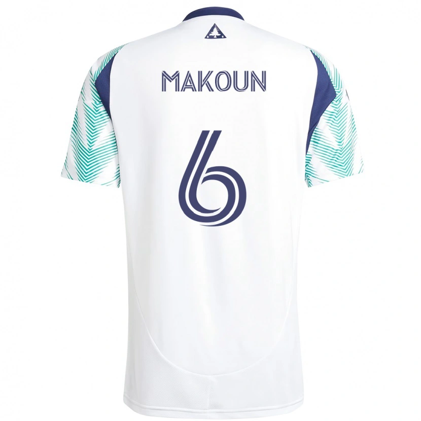 Danxen Damen Christian Makoun #6 Weiß Blau Auswärtstrikot Trikot 2025/26 T-Shirt