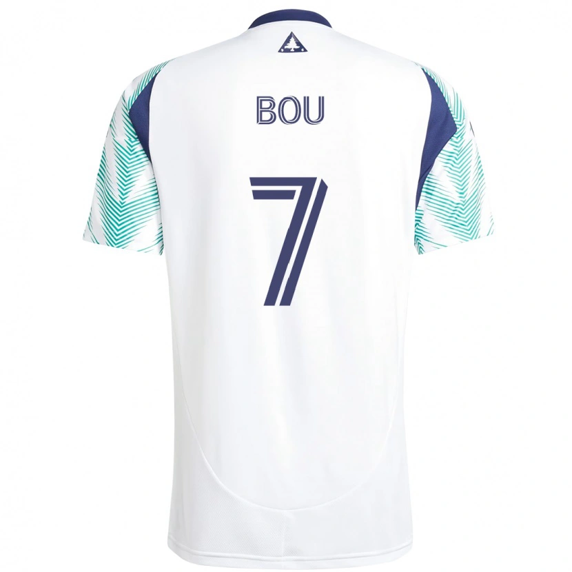 Danxen Damen Gustavo Bou #7 Weiß Blau Auswärtstrikot Trikot 2025/26 T-Shirt
