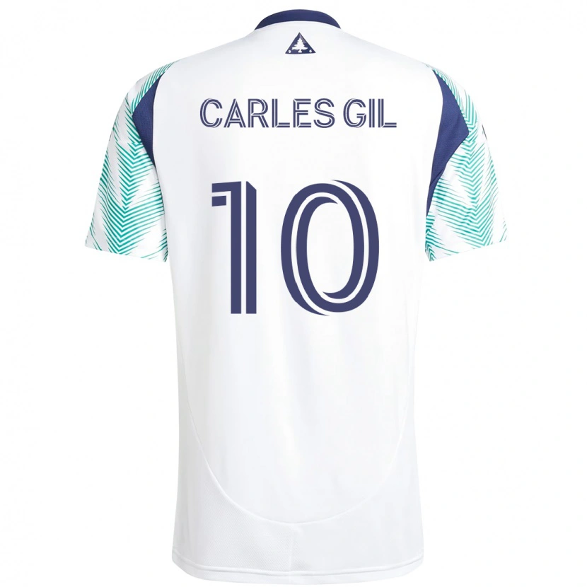 Danxen Damen Carles Gil #10 Weiß Blau Auswärtstrikot Trikot 2025/26 T-Shirt