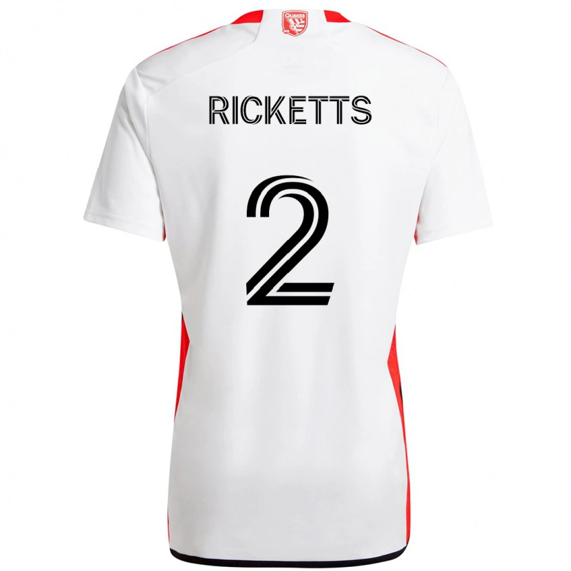 Danxen Damen Jamar Ricketts #2 Weiß Rot Auswärtstrikot Trikot 2025/26 T-Shirt