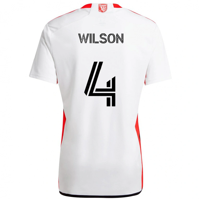 Danxen Damen Bruno Wilson #4 Weiß Rot Auswärtstrikot Trikot 2025/26 T-Shirt