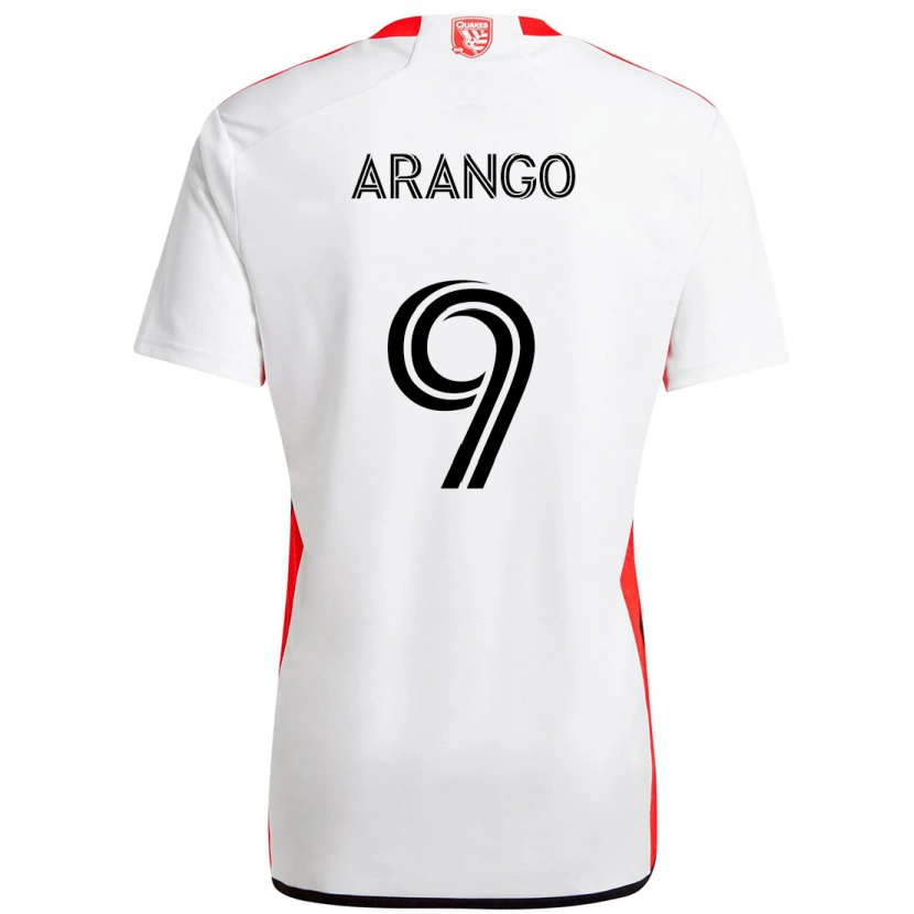 Danxen Damen Cristian Arango #9 Weiß Rot Auswärtstrikot Trikot 2025/26 T-Shirt