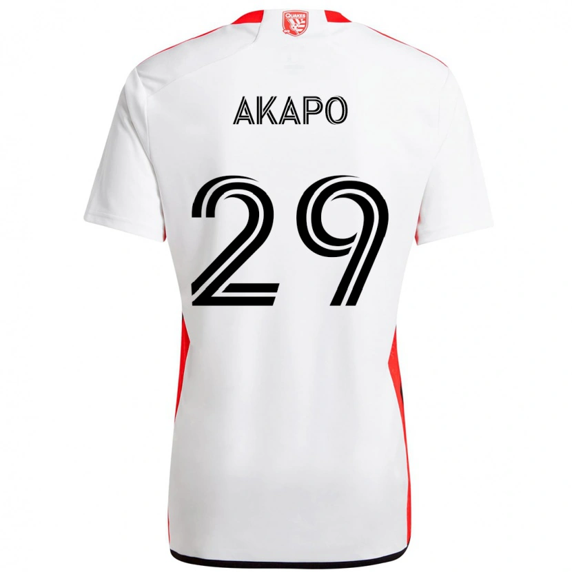 Danxen Damen Carlos Akapo #29 Weiß Rot Auswärtstrikot Trikot 2025/26 T-Shirt