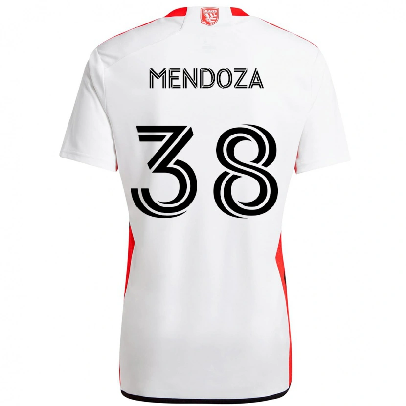 Danxen Damen Edwyn Mendoza #38 Weiß Rot Auswärtstrikot Trikot 2025/26 T-Shirt