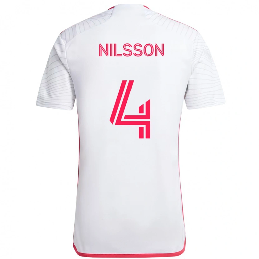 Danxen Damen Joakim Nilsson #4 Weiß Magenta Auswärtstrikot Trikot 2025/26 T-Shirt