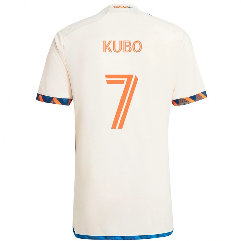 Danxen Damen Yuya Kubo #7 Weiß Blau Orange Auswärtstrikot Trikot 2025/26 T-Shirt