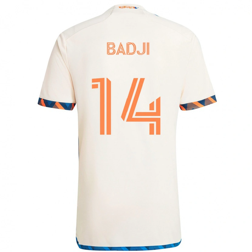 Danxen Damen Dominique Badji #14 Weiß Blau Orange Auswärtstrikot Trikot 2025/26 T-Shirt