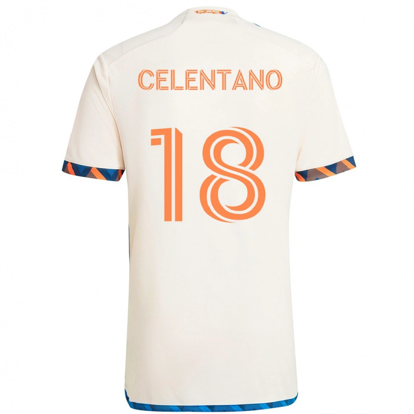 Danxen Damen Roman Celentano #18 Weiß Blau Orange Auswärtstrikot Trikot 2025/26 T-Shirt