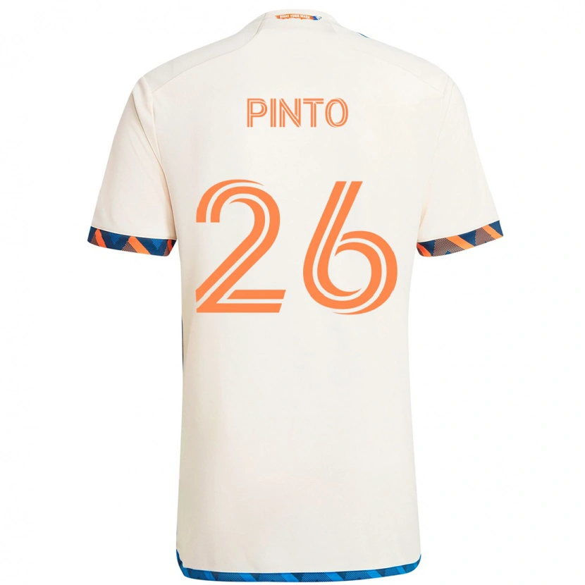Danxen Damen Malik Pinto #26 Weiß Blau Orange Auswärtstrikot Trikot 2025/26 T-Shirt