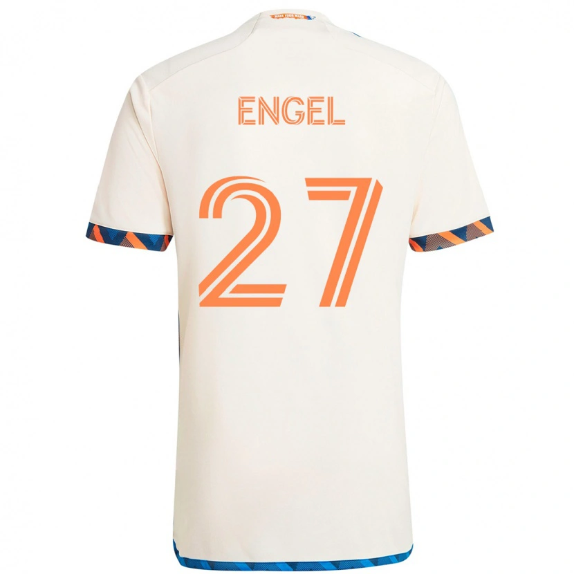 Danxen Damen Lukas Engel #27 Weiß Blau Orange Auswärtstrikot Trikot 2025/26 T-Shirt
