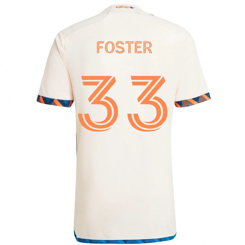 Danxen Damen Isaiah Foster #33 Weiß Blau Orange Auswärtstrikot Trikot 2025/26 T-Shirt