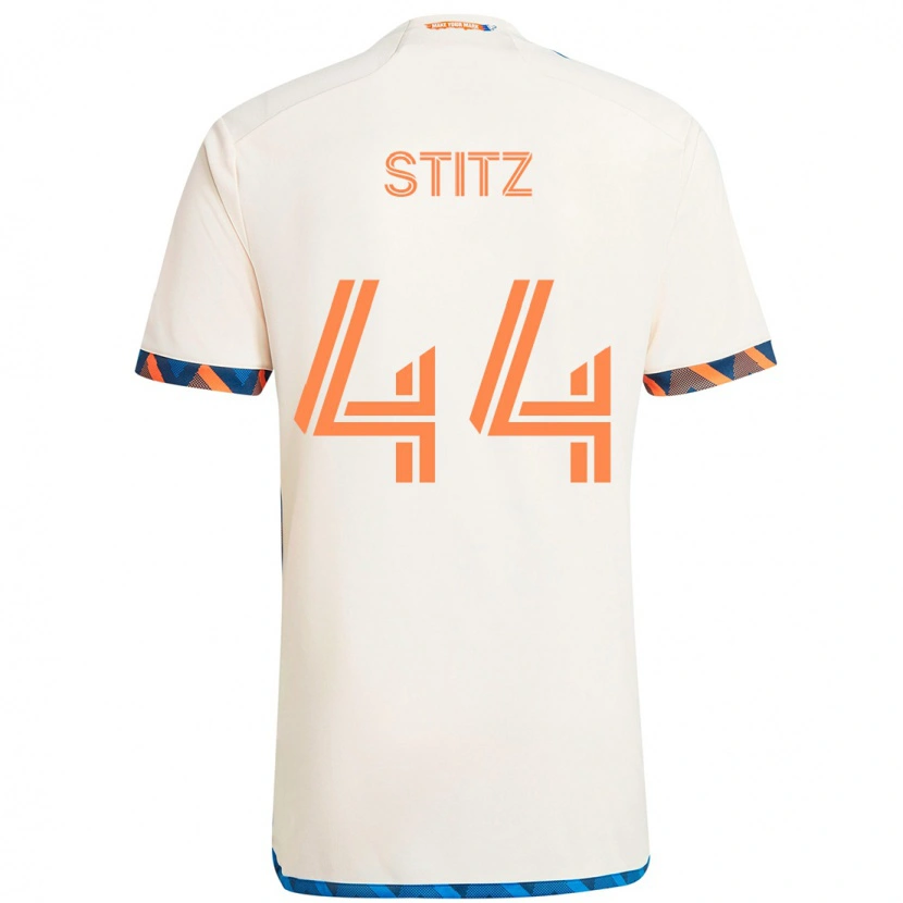 Danxen Damen Ben Stitz #44 Weiß Blau Orange Auswärtstrikot Trikot 2025/26 T-Shirt