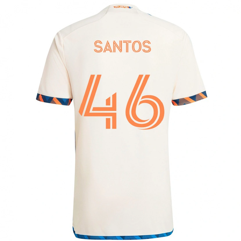 Danxen Damen Guilherme Santos #46 Weiß Blau Orange Auswärtstrikot Trikot 2025/26 T-Shirt