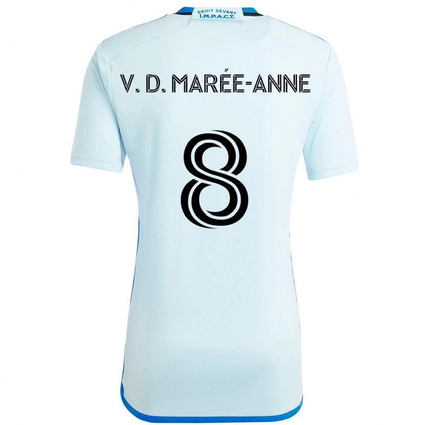 Danxen Damen Van Doesburg Marée-Anne #8 Himmelblau Dunkelblau Auswärtstrikot Trikot 2025/26 T-Shirt