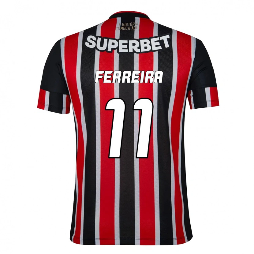 Danxen Damen Ferreirinha #11 Schwarz Rot Auswärtstrikot Trikot 2025/26 T-Shirt
