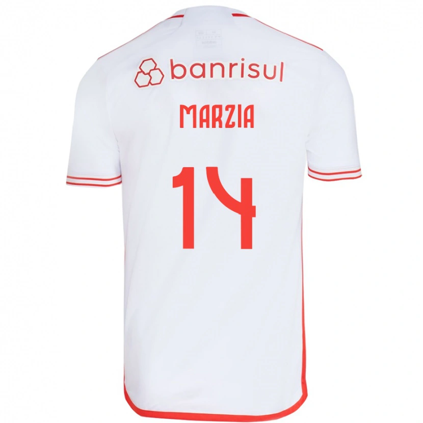 Danxen Damen Marzia #14 Weiß Rot Auswärtstrikot Trikot 2025/26 T-Shirt