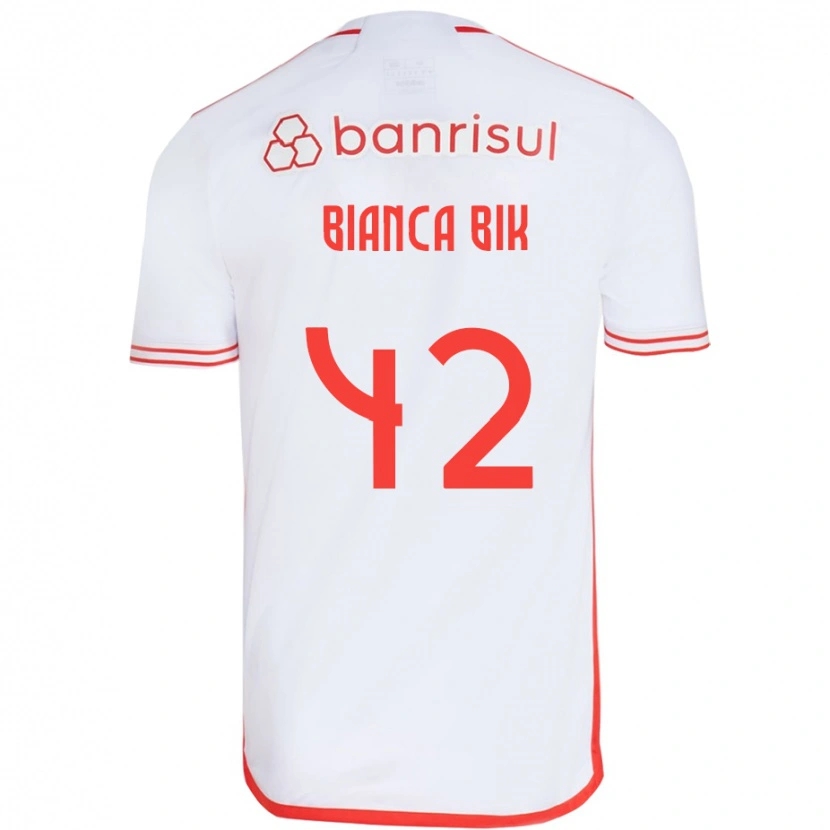 Danxen Damen Bianca Bik #42 Weiß Rot Auswärtstrikot Trikot 2025/26 T-Shirt