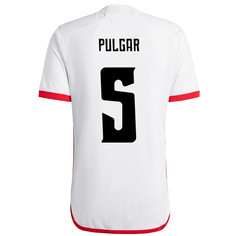 Danxen Damen Erick Pulgar #5 Weiß Rot Auswärtstrikot Trikot 2025/26 T-Shirt