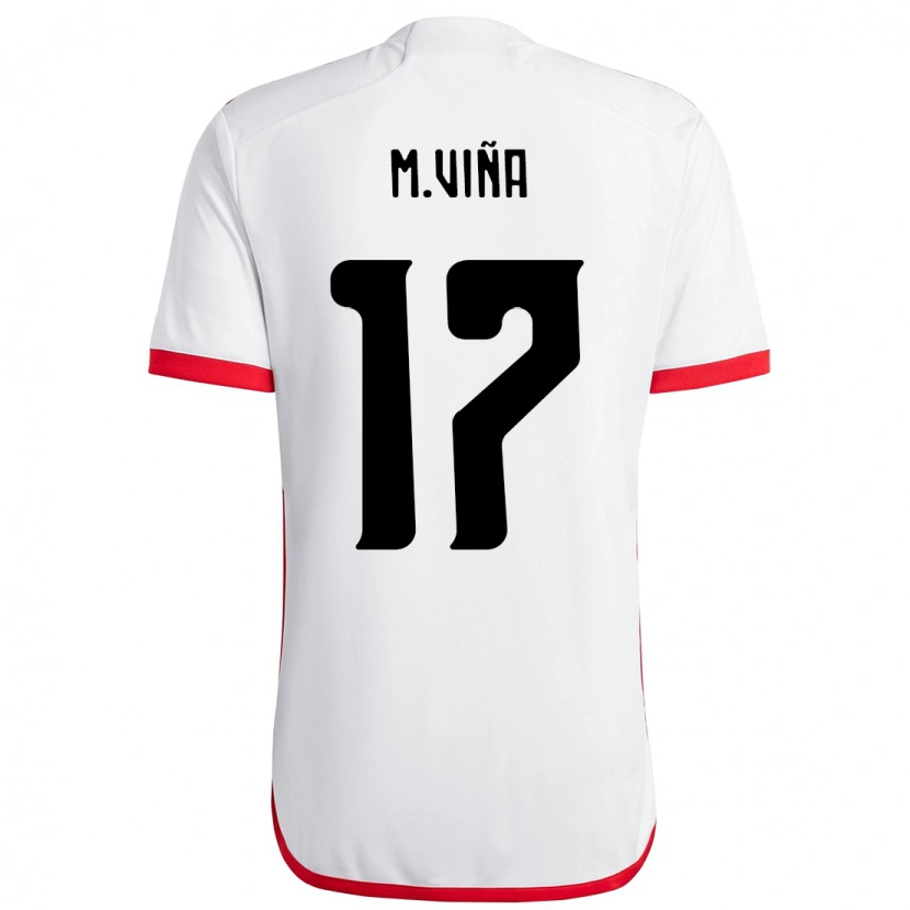 Danxen Damen Matías Viña #17 Weiß Rot Auswärtstrikot Trikot 2025/26 T-Shirt