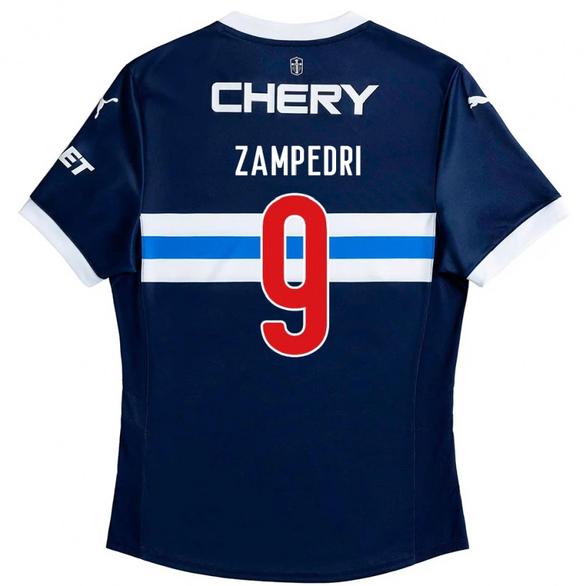 Danxen Damen Fernando Zampedri #9 Königsblau Weiß Auswärtstrikot Trikot 2025/26 T-Shirt