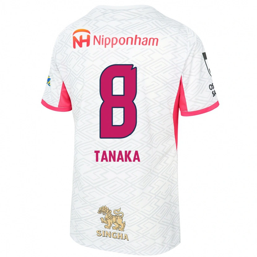 Danxen Damen Tomoko Tanaka #8 Weiß Sakura Rosa Auswärtstrikot Trikot 2025/26 T-Shirt