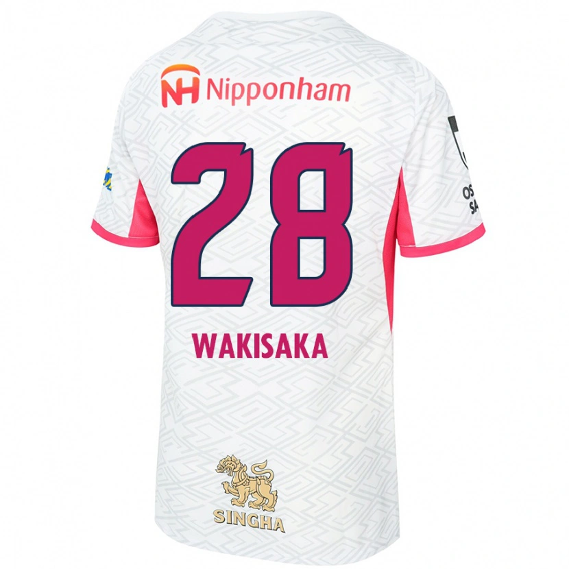 Danxen Damen Reina Wakisaka #28 Weiß Sakura Rosa Auswärtstrikot Trikot 2025/26 T-Shirt